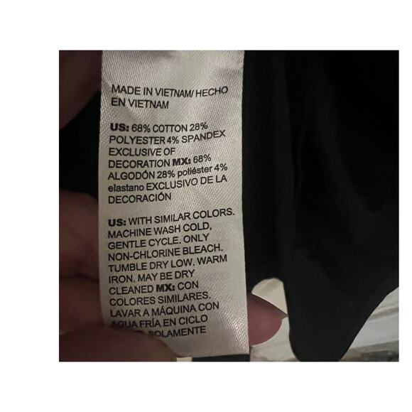 Chico's Whimsigoth Poplin Lace Grommet Midi Dress Black Sz 6 asymmetrical Witchy - Picture 11 of 11